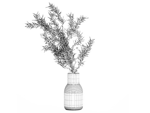 Bouquet Branches Yellow Berries Sea Buckthorn 523 Modelo 3D