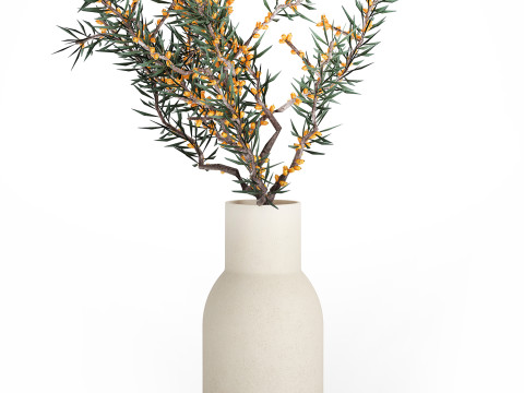 Bouquet Branches Yellow Berries Sea Buckthorn 523 Modelo 3D