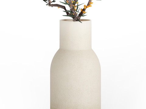 Bouquet Branches Yellow Berries Sea Buckthorn 523 Modelo 3D
