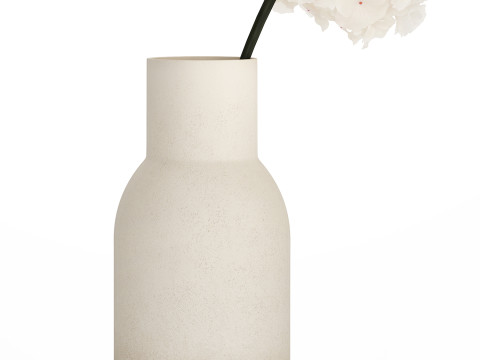 Bouquet Of White Flowers In A Vase Of Hydrangea 524 3D Model
