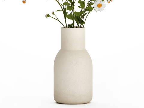 White Flower Bouquet Branch Of Chamomile 525 3D 模型