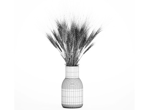 Summer Bouquet Of Wild Flowers Wheat Spikelet 526 3D Model