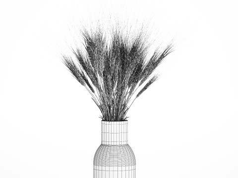 Summer Bouquet Of Wild Flowers Wheat Spikelet 526 3D Model
