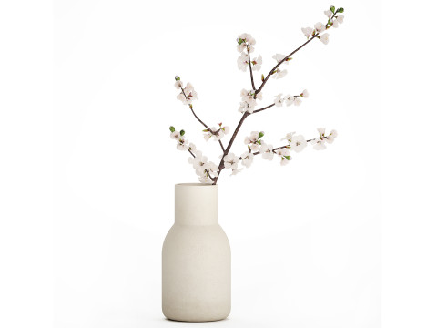Bouquet Of Cherry Blossom Branches And Sakura 527 3D Model