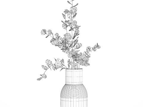 Bouquet Of Dried Flowers From Branches Eucalyptus 528 3Dモデル