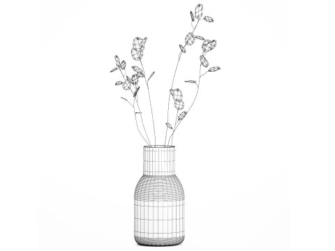 Dried Flowers From Branches Lunnik Lunaria in a vase 529 3D Model