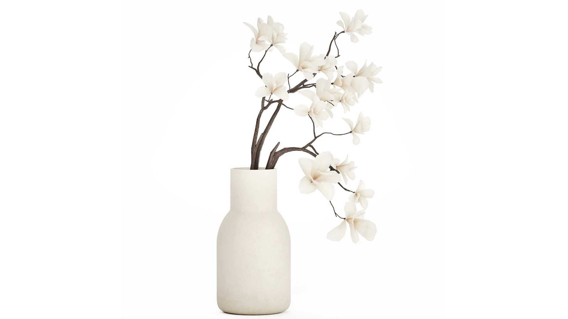 Bouquet Flowers Branches Of Blooming Magnolia 530 3D Model .c4d .max .obj .3ds .fbx .stl .blend 