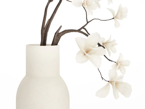 Bouquet Flowers Branches Of Blooming Magnolia 530 3D Model