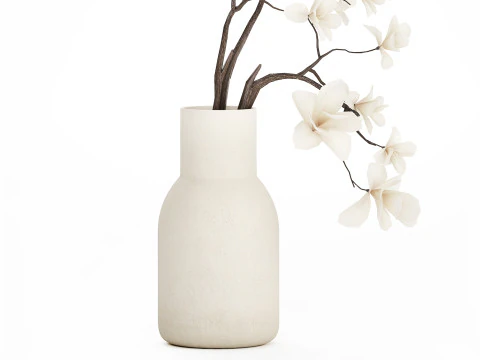 Bouquet Flowers Branches Of Blooming Magnolia 530 3D Model