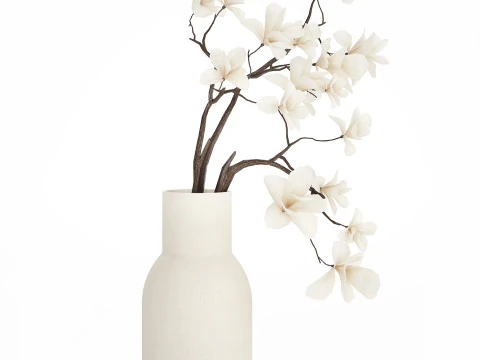 Bouquet Flowers Branches Of Blooming Magnolia 530 3D Model