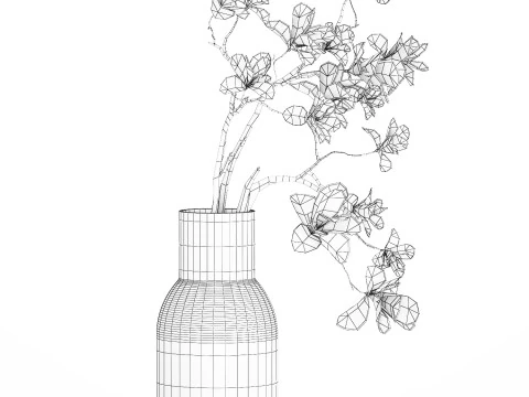Bouquet Flowers Branches Of Blooming Magnolia 530 3D Model
