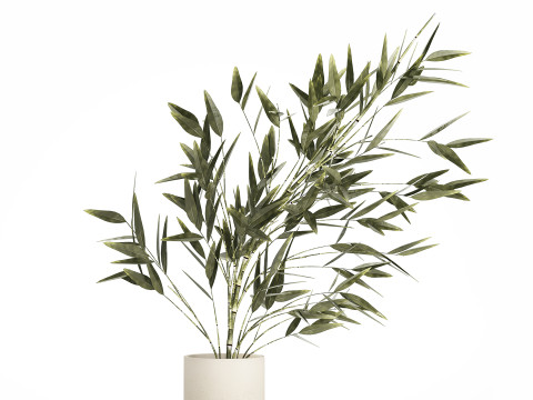 Green Floral Bouquet Of Bamboo Bush Branches 535 3D Модель
