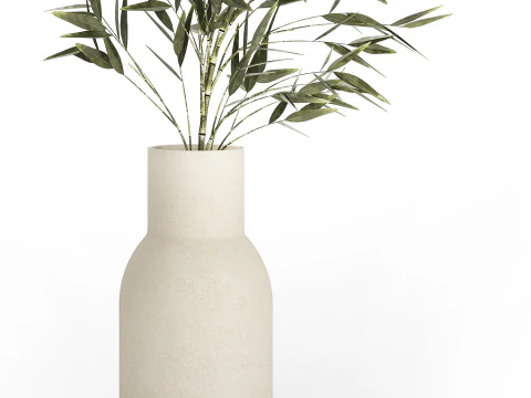Green Floral Bouquet Of Bamboo Bush Branches 535 3D Model