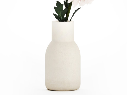 White Flower Bouquet Of Chrysanthemum In A Vase 536 Model 3D