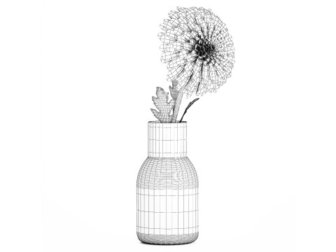 White Flower Bouquet Of Chrysanthemum In A Vase 536 Model 3D