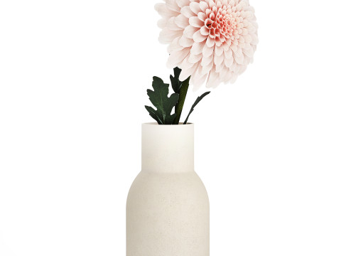 White Flower Bouquet Of Chrysanthemum In A Vase 536 Model 3D