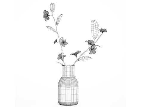 Exotic bouquet of branches Plumeria frangipani in a vase 538 3D Модель