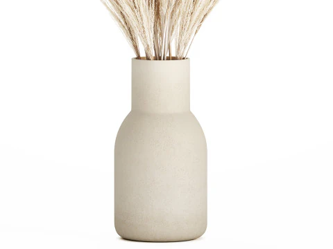 Bouquet Dried Flowers Branches Cortaderia Pampas 539 3D Model