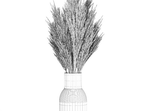 Bouquet Dried Flowers Branches Cortaderia Pampas 539 Modèle 3D