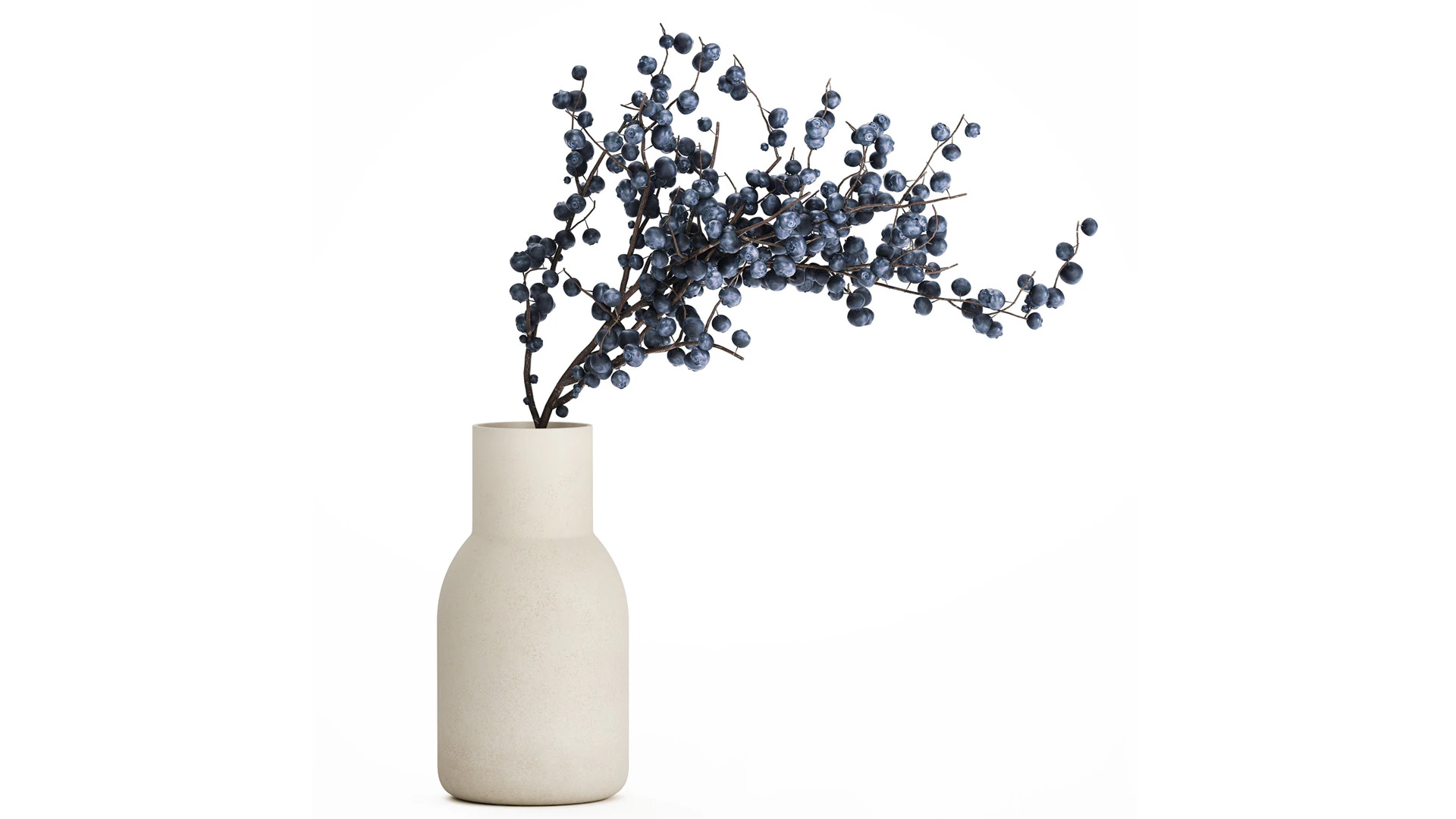 Flower Bouquet Branches Blueberries Blueberry 540 3D Model .c4d .max .obj .3ds .fbx .stl .blend 