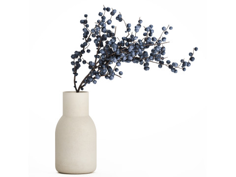 Flower Bouquet Branches Blueberries Blueberry 540 3D Model