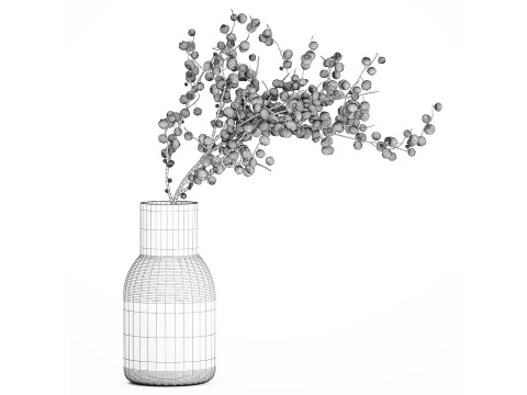 Flower Bouquet Branches Blueberries Blueberry 540 3D Model