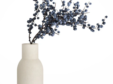 Flower Bouquet Branches Blueberries Blueberry 540 3D Model