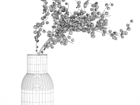 Flower Bouquet Branches Blueberries Blueberry 540 3D Model