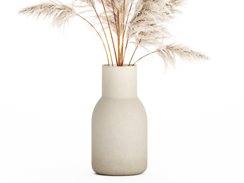 Bouquet Dried Flowers Branches Cortaderia Pampas 542 Modelo 3D