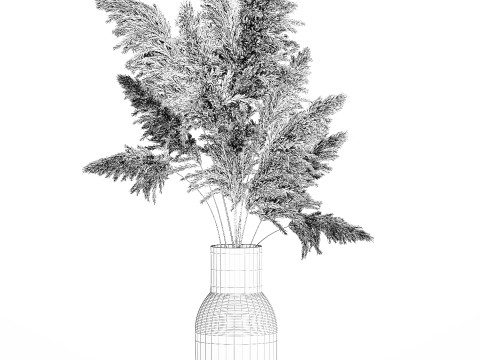 Bouquet Dried Flowers Branches Cortaderia Pampas 542 Modelo 3D