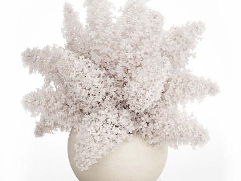 White flower bouquet of lilac branches in a vase 543 3D Model