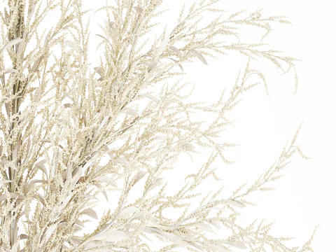 Bouquet Of Dried Flowers From White Branches 544 3D Model