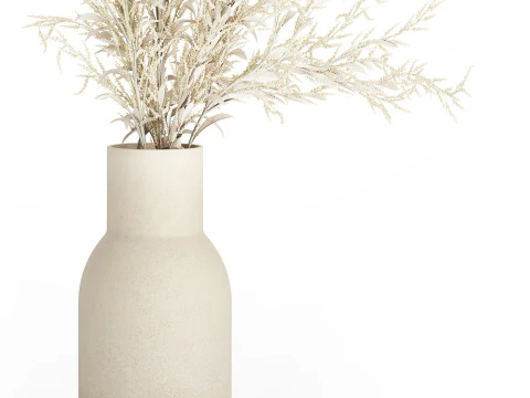 Bouquet Of Dried Flowers From White Branches 544 3D Model