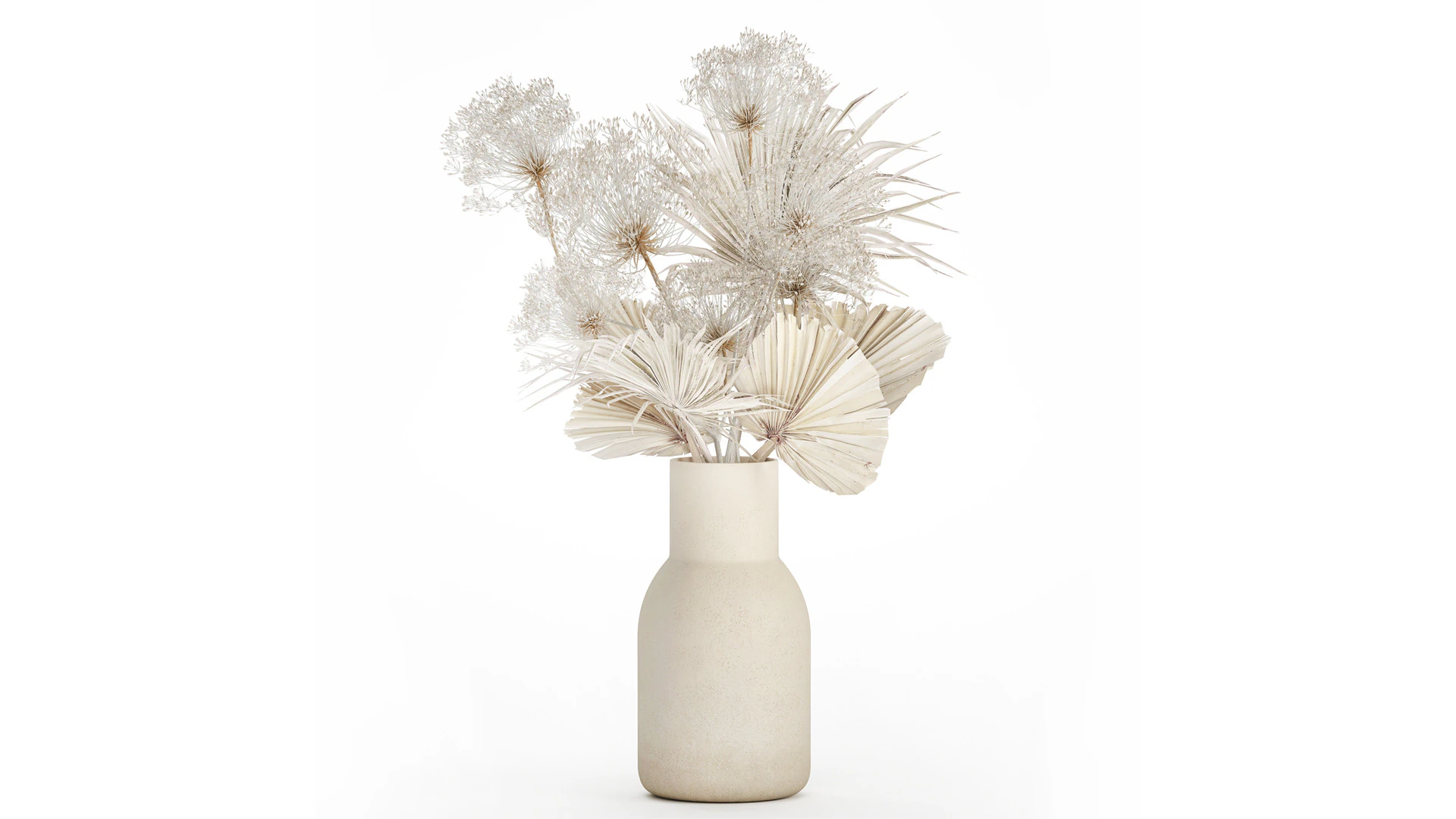 Bouquet Dried Flowers branches Hogweed Palm Leaves 548 3D Model .c4d .max .obj .3ds .fbx .stl .blend 