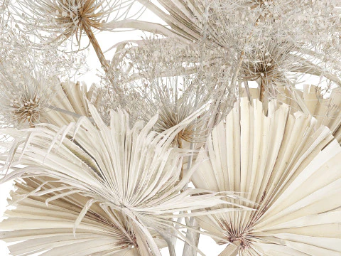 Bouquet Dried Flowers branches Hogweed Palm Leaves 548 3D Model