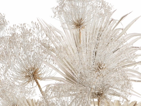 Bouquet Dried Flowers branches Hogweed Palm Leaves 548 3D Model