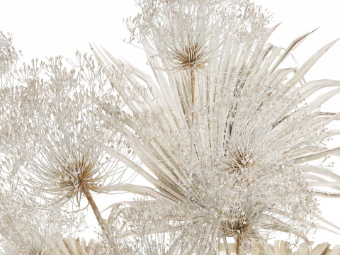 Bouquet Dried Flowers branches Hogweed Palm Leaves 548 3D Model
