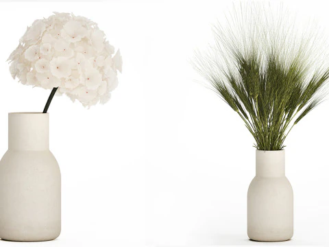 Buqu&ecirc;s de flores secas Lovanda trigo papoula hort&ecirc;nsia 560 Modelo 3D
