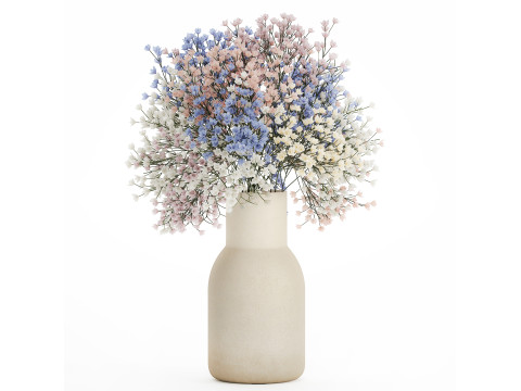 Beautiful Small Multi-colored Bouquet Gypsophila 562 3D-Modell
