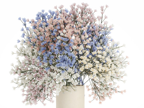 Beautiful Small Multi-colored Bouquet Gypsophila 562 3D मॉडल