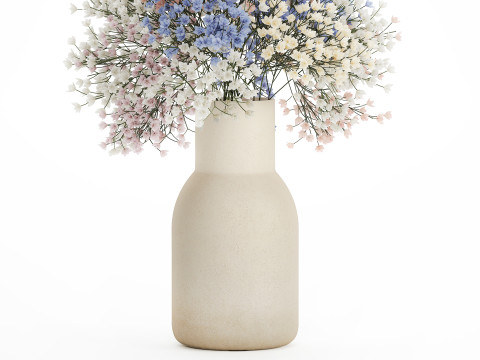 Beautiful Small Multi-colored Bouquet Gypsophila 562 3D मॉडल