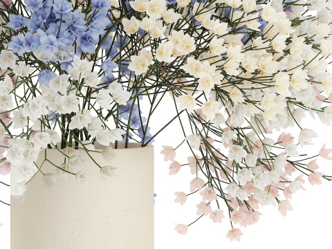 Beautiful Small Multi-colored Bouquet Gypsophila 562 3D मॉडल