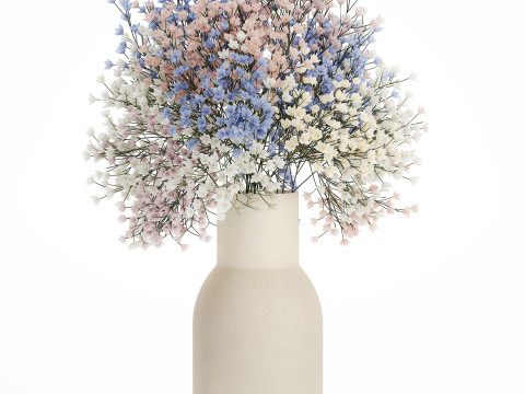 Beautiful Small Multi-colored Bouquet Gypsophila 562 3D मॉडल