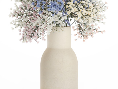 Beautiful Small Multi-colored Bouquet Gypsophila 562 3D मॉडल
