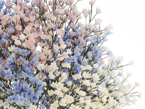 Beautiful Small Multi-colored Bouquet Gypsophila 562 3D मॉडल