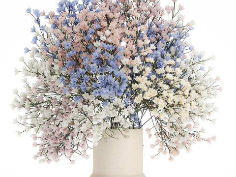 Beautiful Small Multi-colored Bouquet Gypsophila 562 3D मॉडल