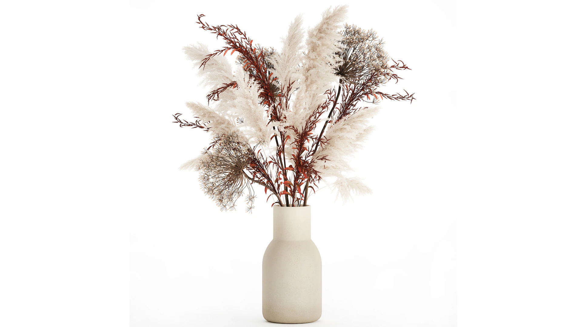 Bouquet Dried Flowers Branches Hogweed Cortaderia 565 3D Model .c4d .max .obj .3ds .fbx .stl .blend 