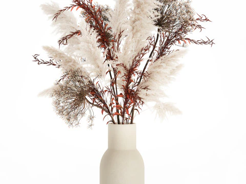 Bouquet Dried Flowers Branches Hogweed Cortaderia 565 3D Model