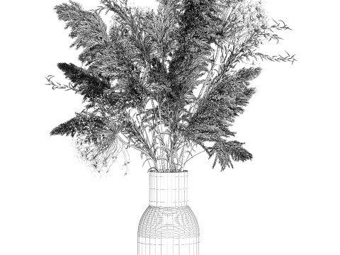 Bouquet Dried Flowers Branches Hogweed Cortaderia 565 Modelo 3D