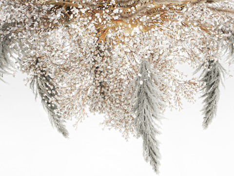 Hanging Installation Bouquet Dried Flowers pampas gypsophila 571 3D मॉडल